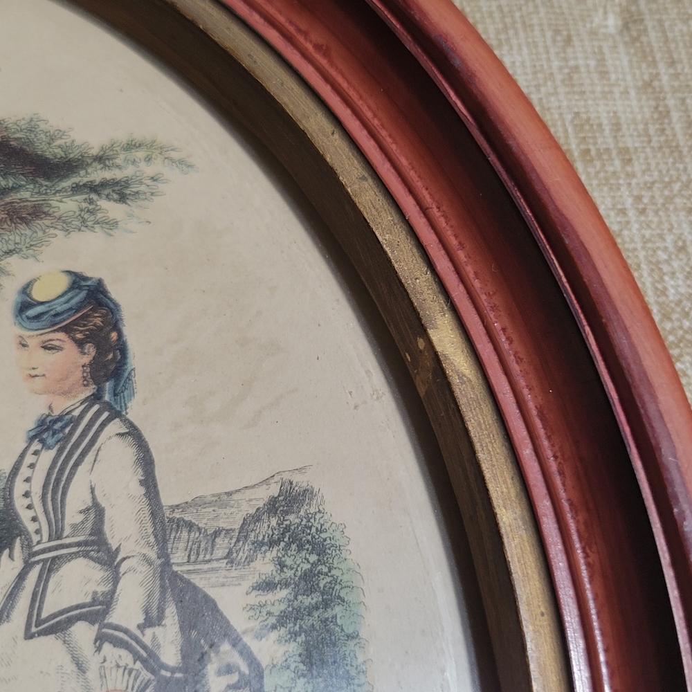 Set of La Mode Illustree 2 oval vintage frame an 8 x 10 and 5 x 7 - Picture 12 of 13